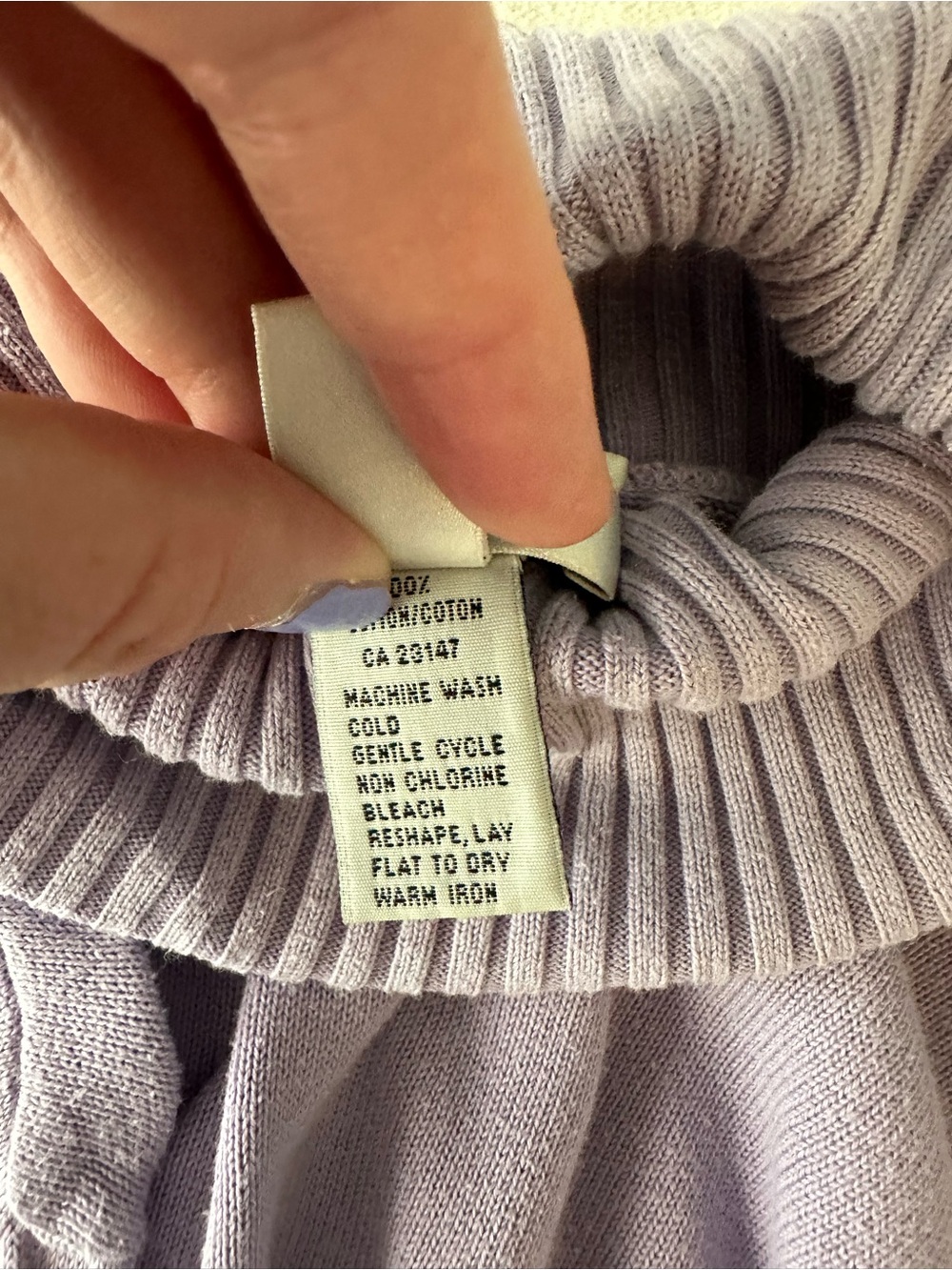 Talbots Lavender Ribbed Turtleneck Sweater - Picture 4 of 7